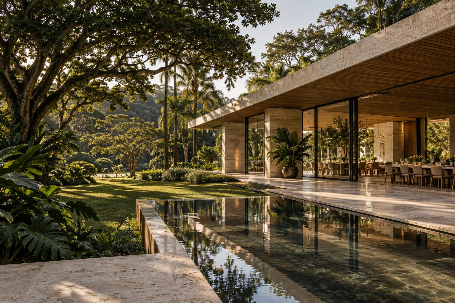 Arquitetura conceitual Alvéra, gerada por IA; não representa um local real.